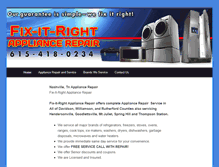 Tablet Screenshot of fixitrightappliance.com